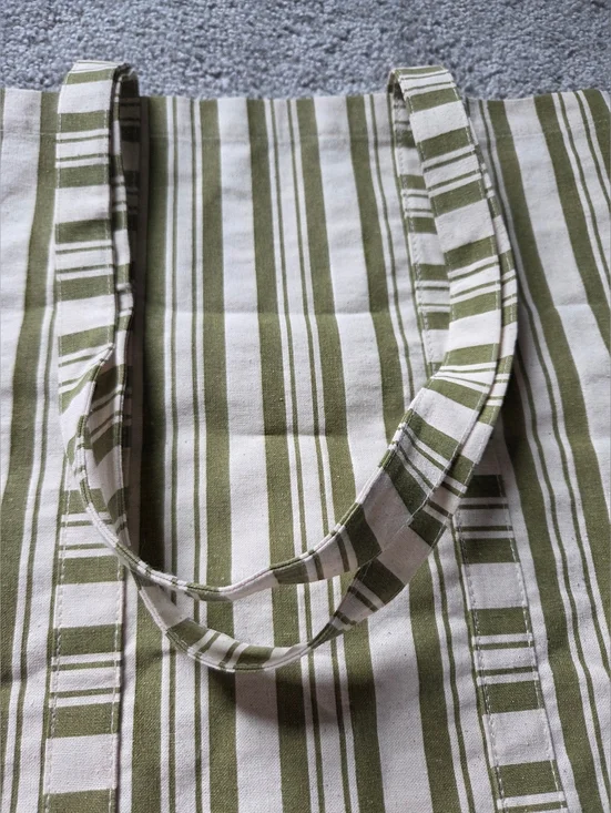 NWOT Green Striped Sézane Tote Bag - Picture 4 of 10